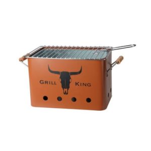 barbacoa de metal rectangular naranja