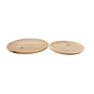 set de 2 platos de madera